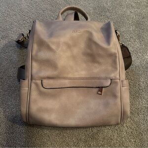 CLUCI Womens Backpack Purse Beige Faux Leather Large Travel Shoulder Bag